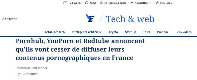 Pornhub на сутки исчезнет из Франции из-за закона о проверке возраста qruiktitditrkmp